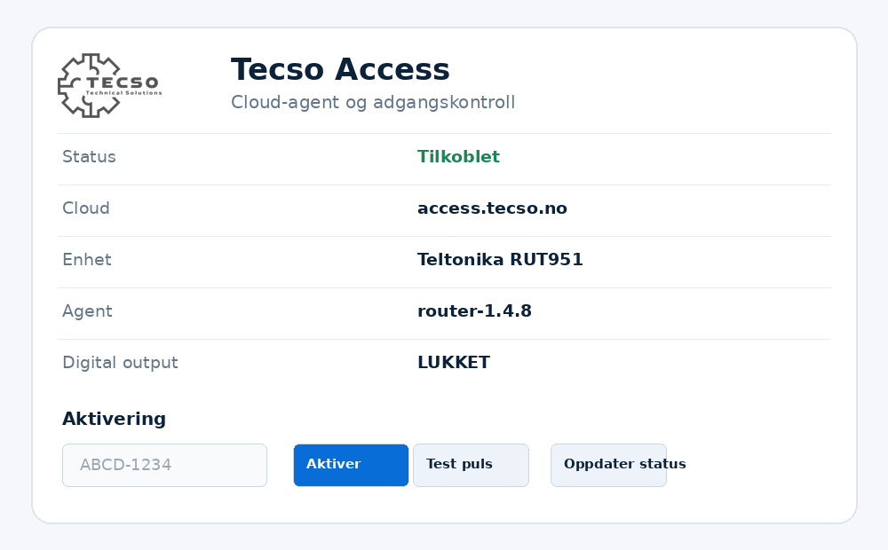 TECSO Access integrert i Teltonika-router